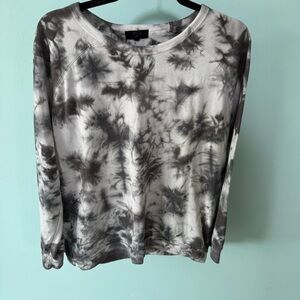 Modern Canvas Women's Cotton Gray Tie Dye Printer Soft Sweatshirt Size XL
